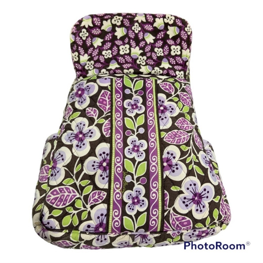 Vera Bradley Backpack Plum Petals Purple Floral Retired Quilted Cotton Bookbag